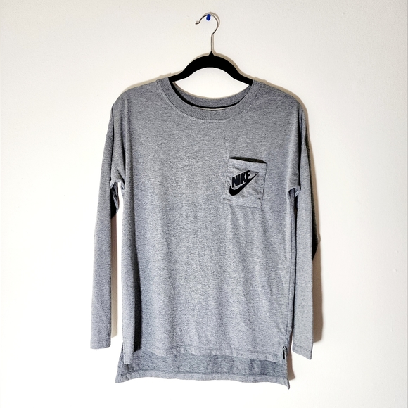 Nike long sleeves crew gray tee - Picture 1 of 4